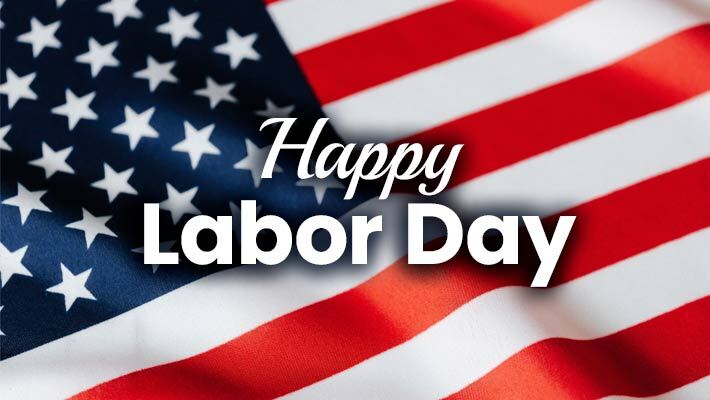 Happy Labor Day. U S Flag.